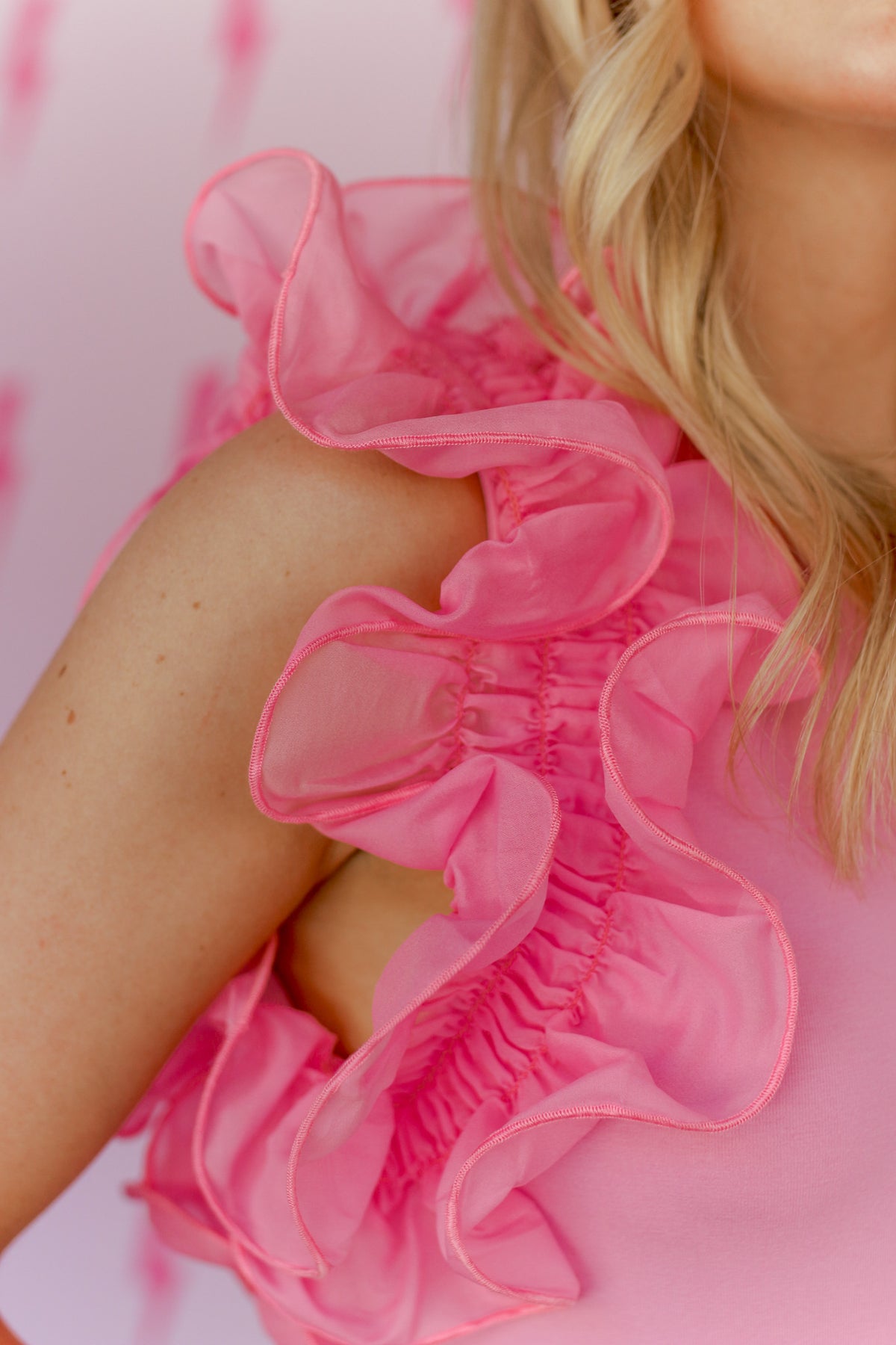 Afterparty Pink Ruffle Bodysuit