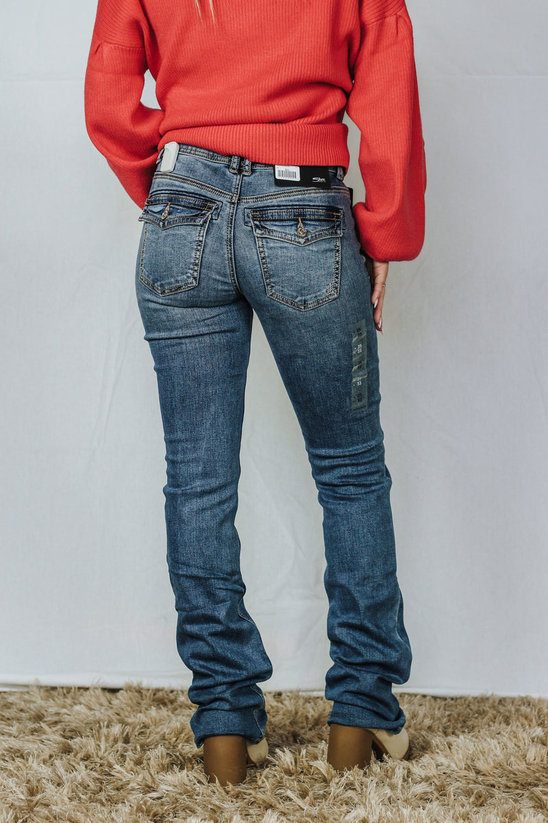 Mid Rise Slim Bootcut Silver Jeans