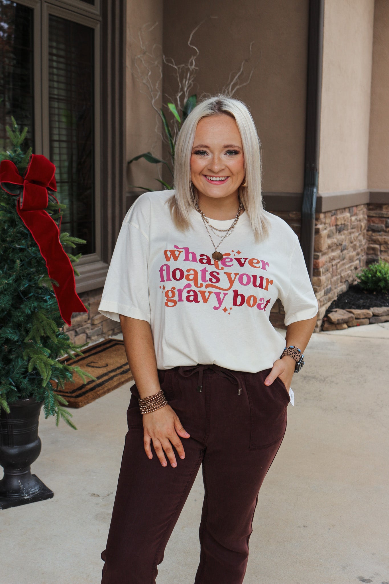 Floats Your Gravy Boat Cream Graphic Tee