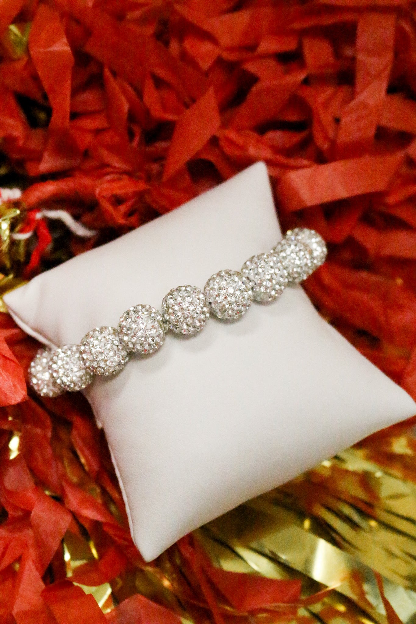 Bling It On White Rhinestone Bracelet