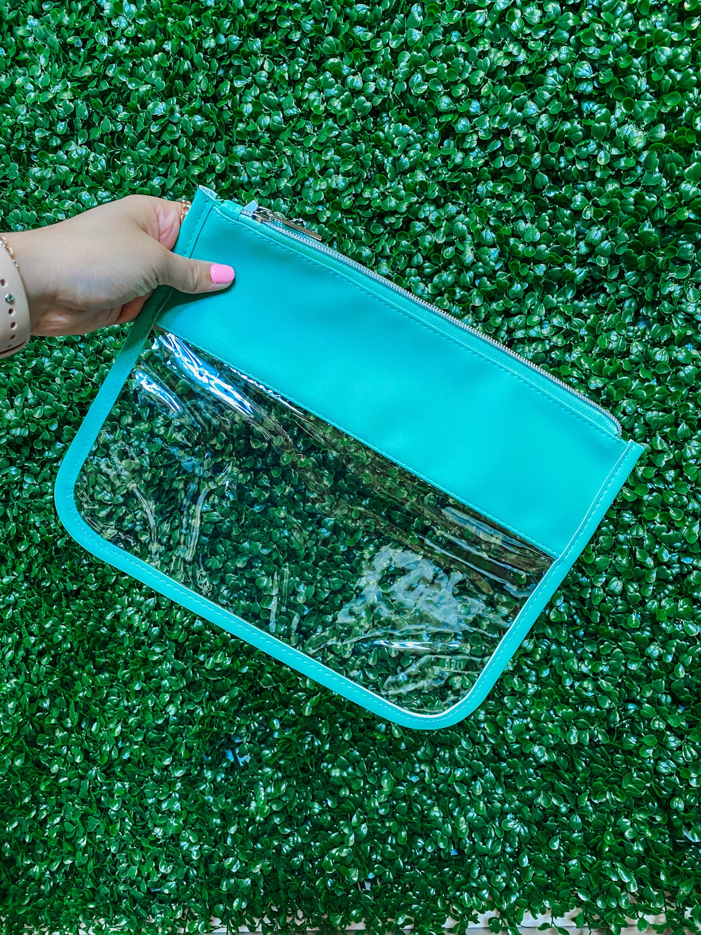 Mint Blue Clear Pouch