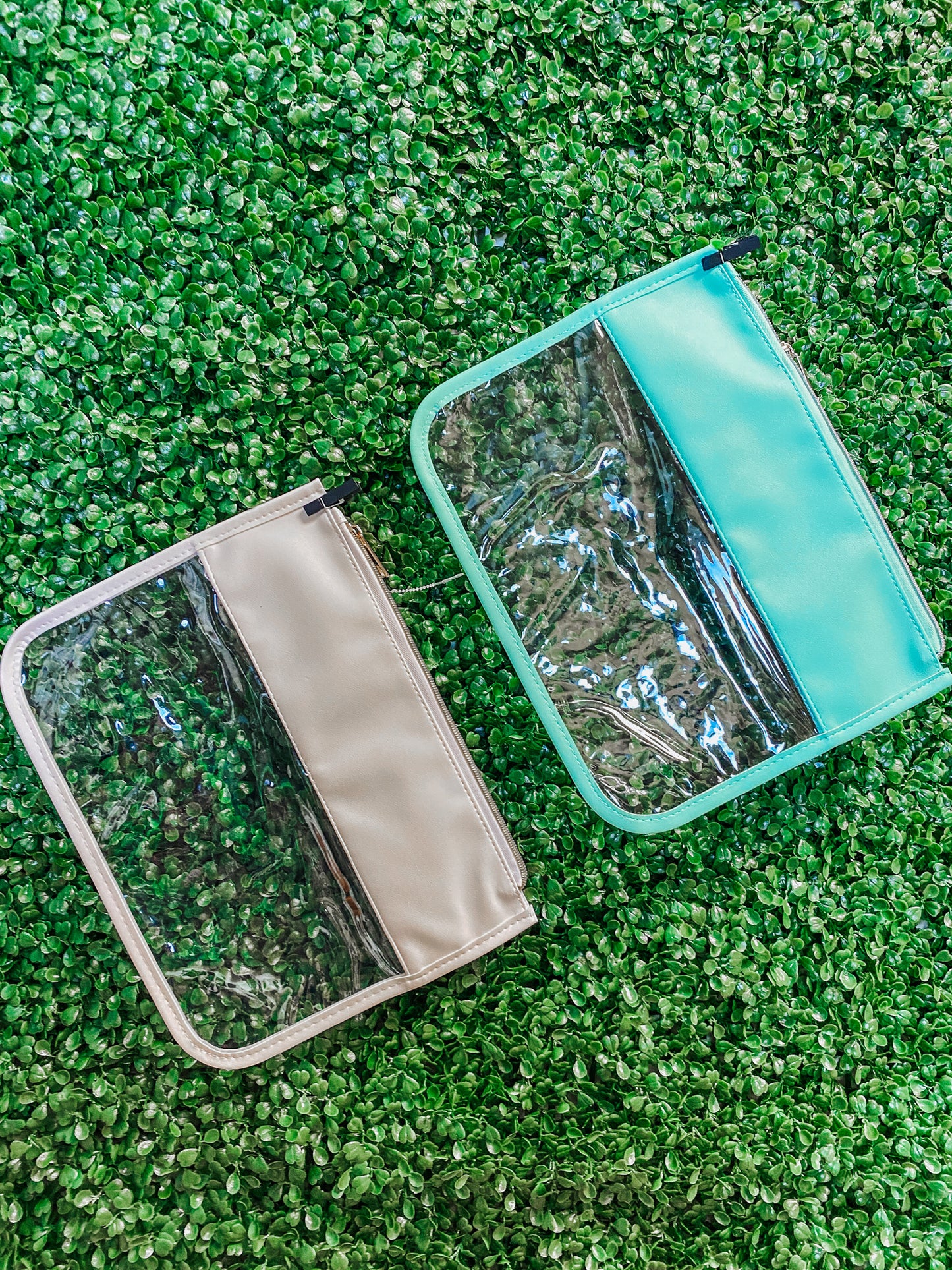 Mint Blue Clear Pouch