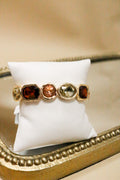 Gold Clear Crystal Stretch Bracelet