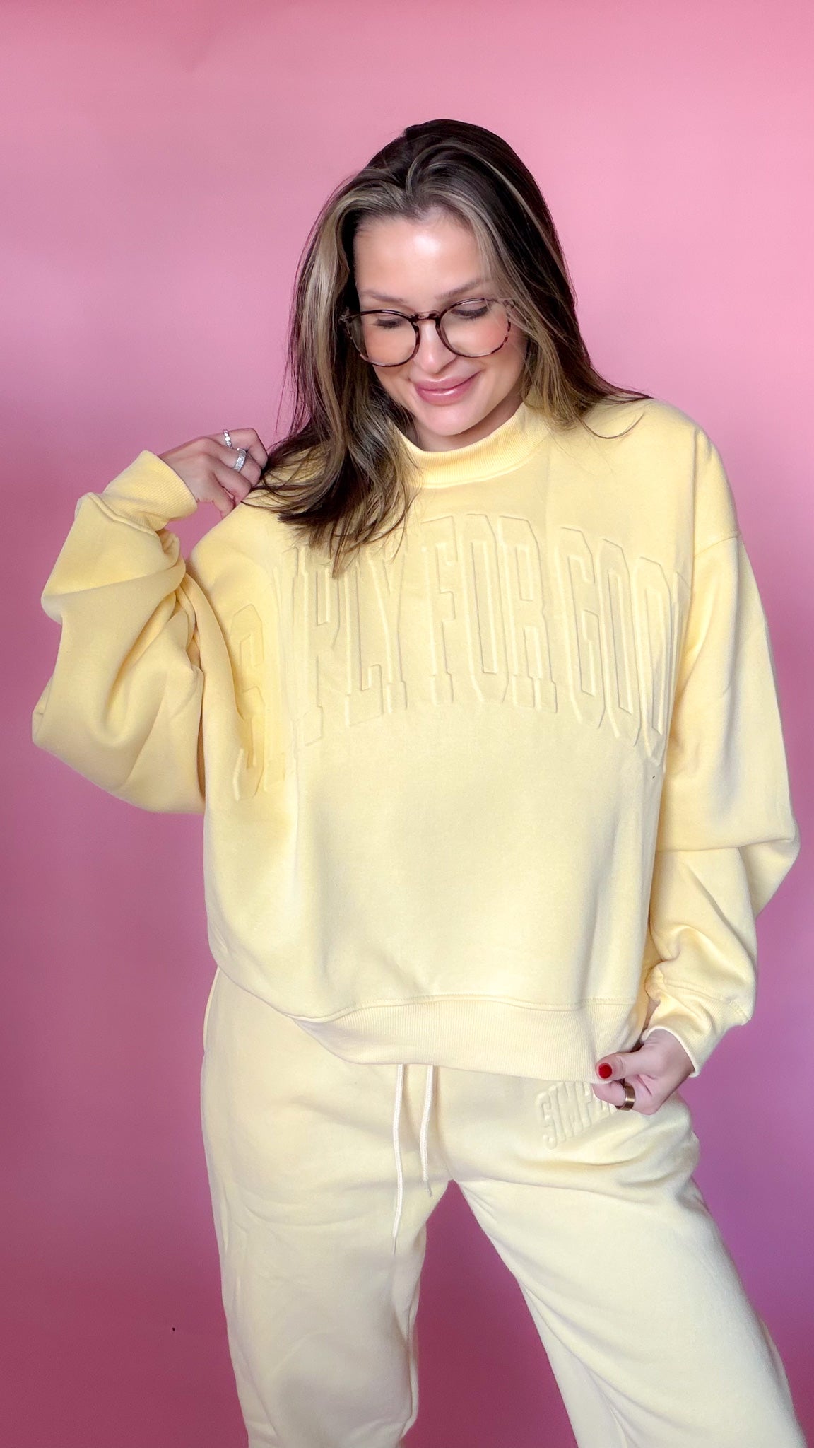 Womens Simply For Good Yellow Sweatshirt