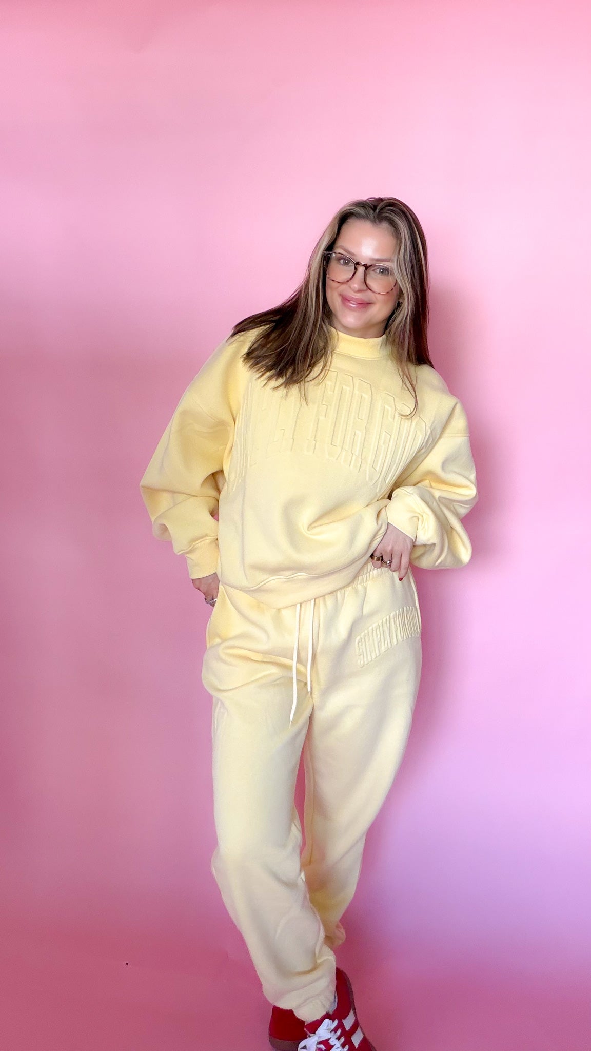 Womens Simply For Good Yellow Sweatshirt