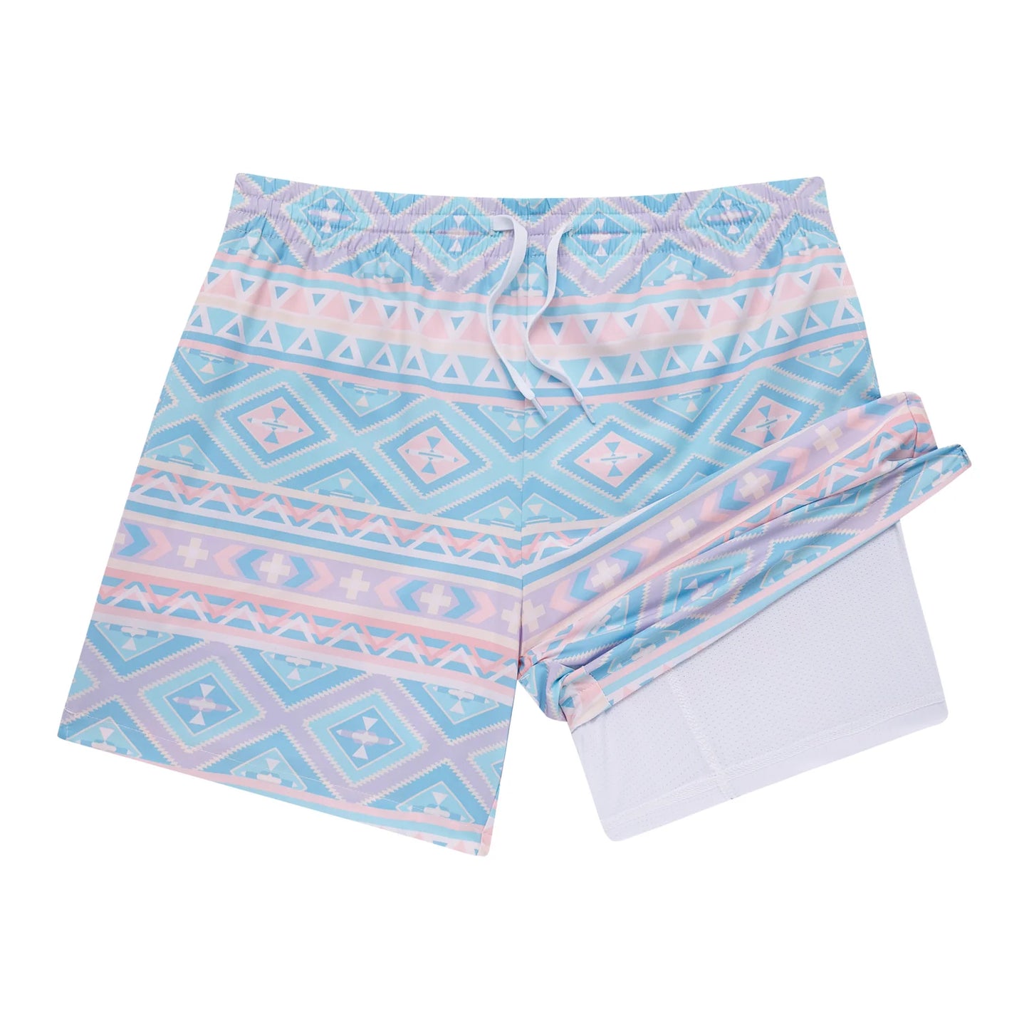 Meripex Men's Pink & Blue Ace Swim Trunks