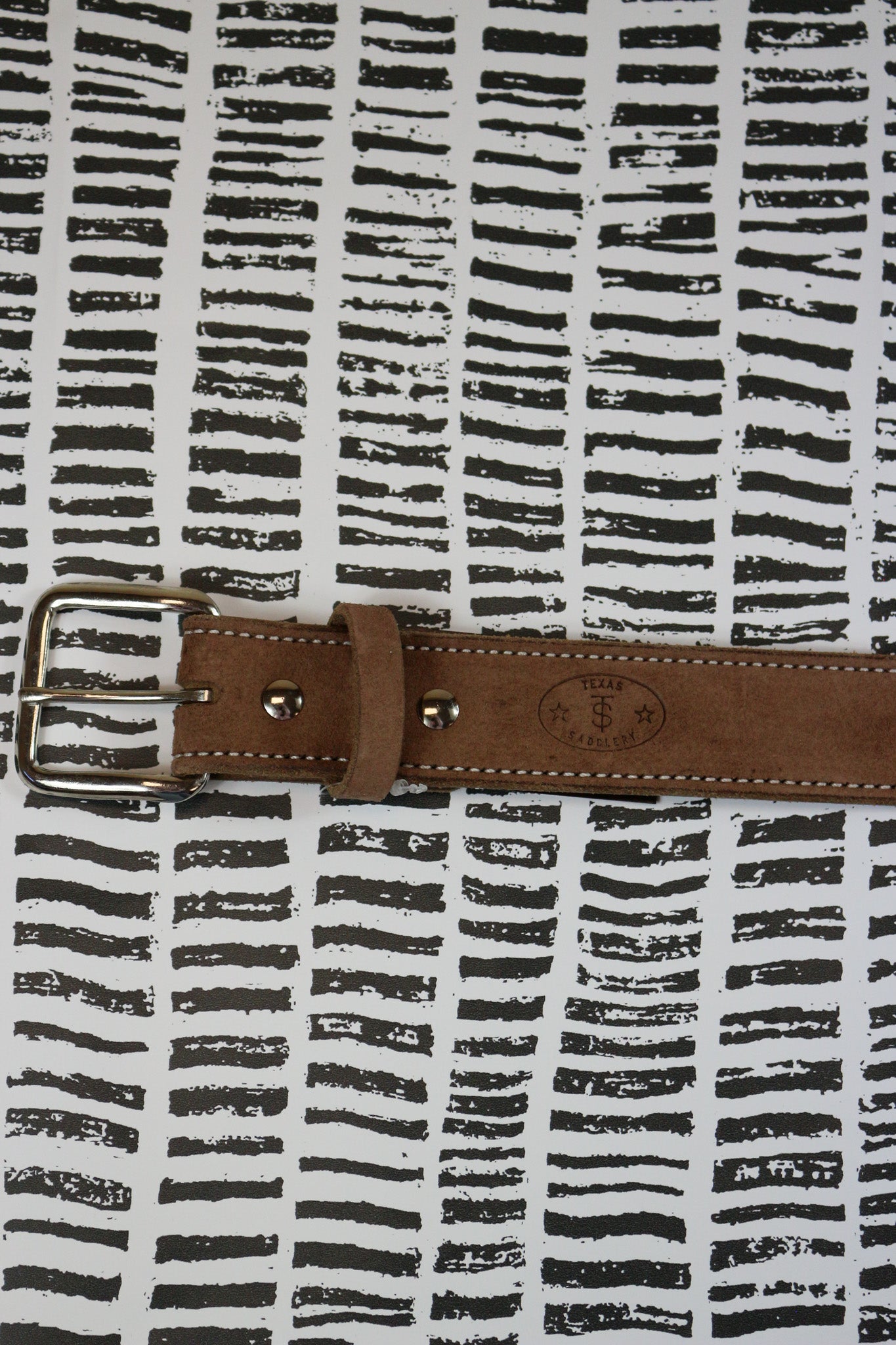 Mens Brown Rough Out Belt