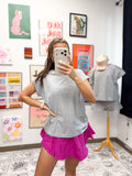 True And Simple Solid Cuff Tee