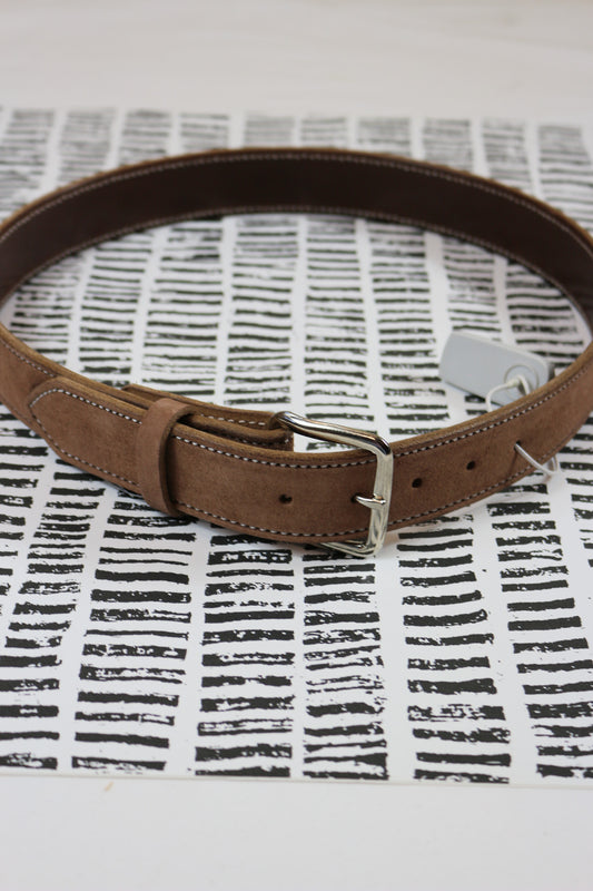 Mens Brown Rough Out Belt