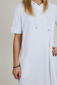 Can't Leave Without It White Hoodie Dress