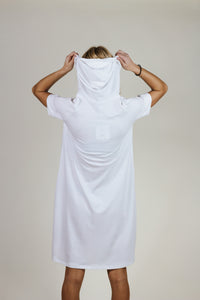Can't Leave Without It White Hoodie Dress
