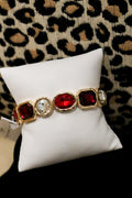 Gold Clear Crystal Stretch Bracelet