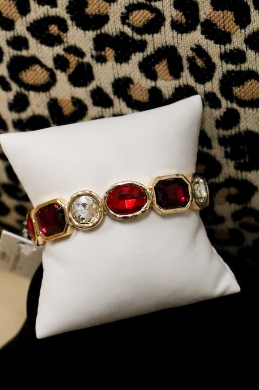 Gold Clear Crystal Stretch Bracelet -2 Colors