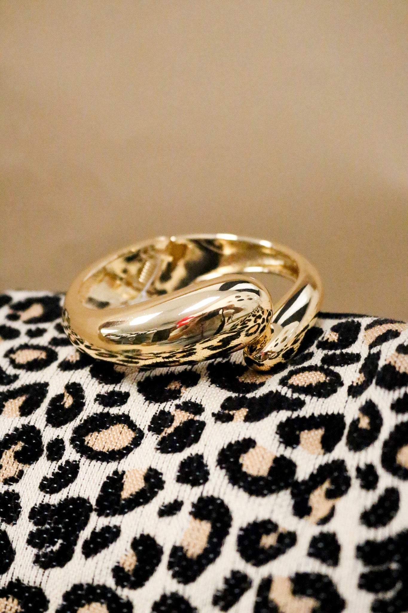 Gold Metal Hinged Cuff Bracelet