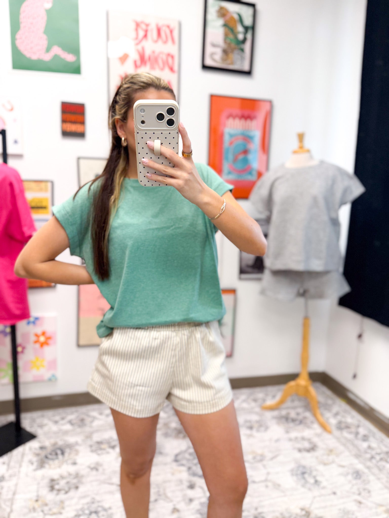 True And Simple Solid Cuff Tee