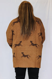 Queen Of The Jungle Camel Leopard Sweater