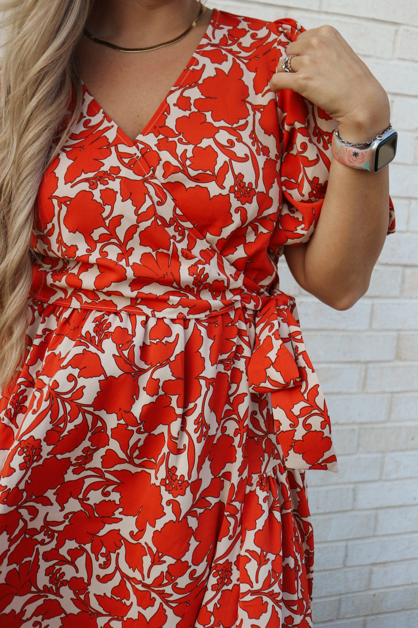 Calling For Fall Cinnamon Floral Dress