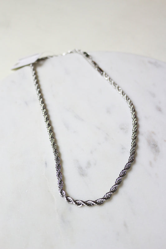 Silver Chunky Twisted Necklace
