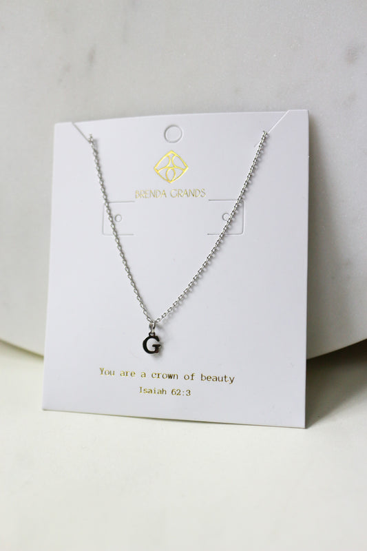 Silver G Initial Necklace