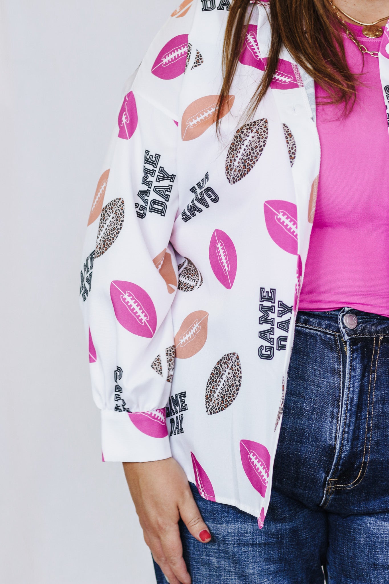 Living Loud Pink Leopard Game Day Blouse