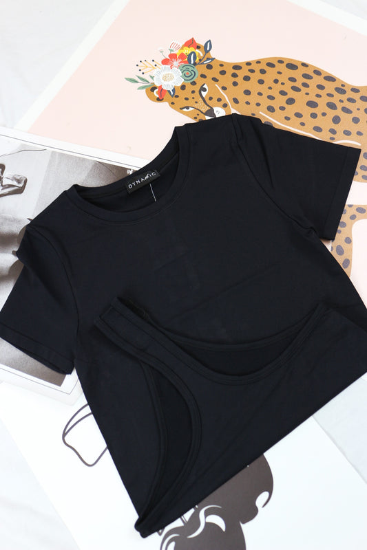 Modern Basic Crewneck Solid Dynamic Bodysuit -Multiple Colors