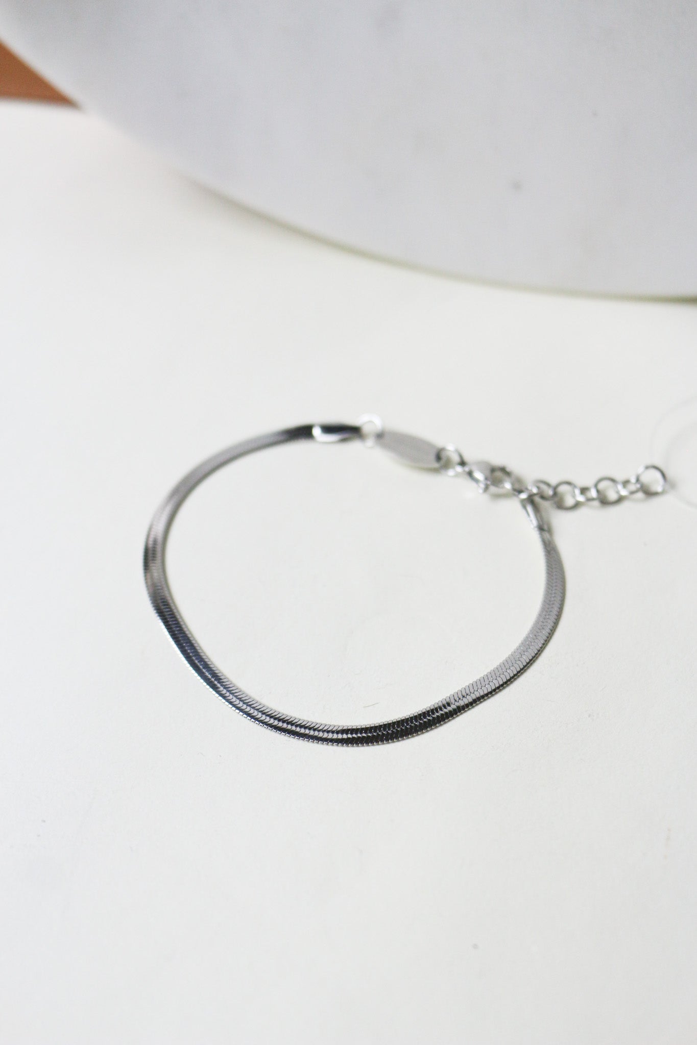 Silver Dainty Herringbone Bracelet