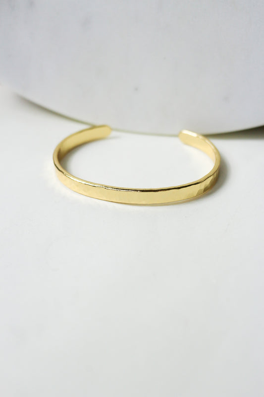 Gold Hammered Bangle Bracelet