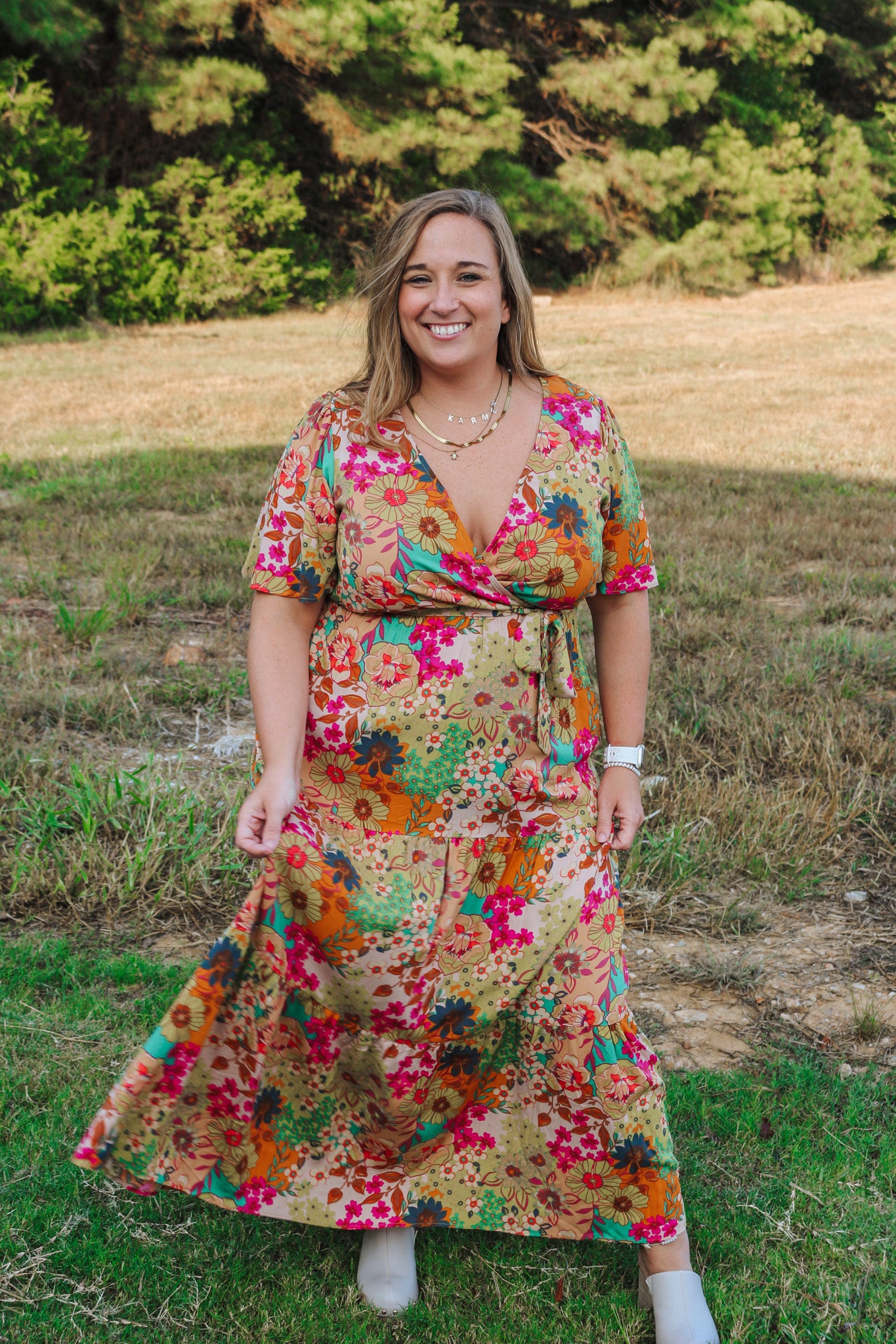 Garden Views Sage Floral Dress