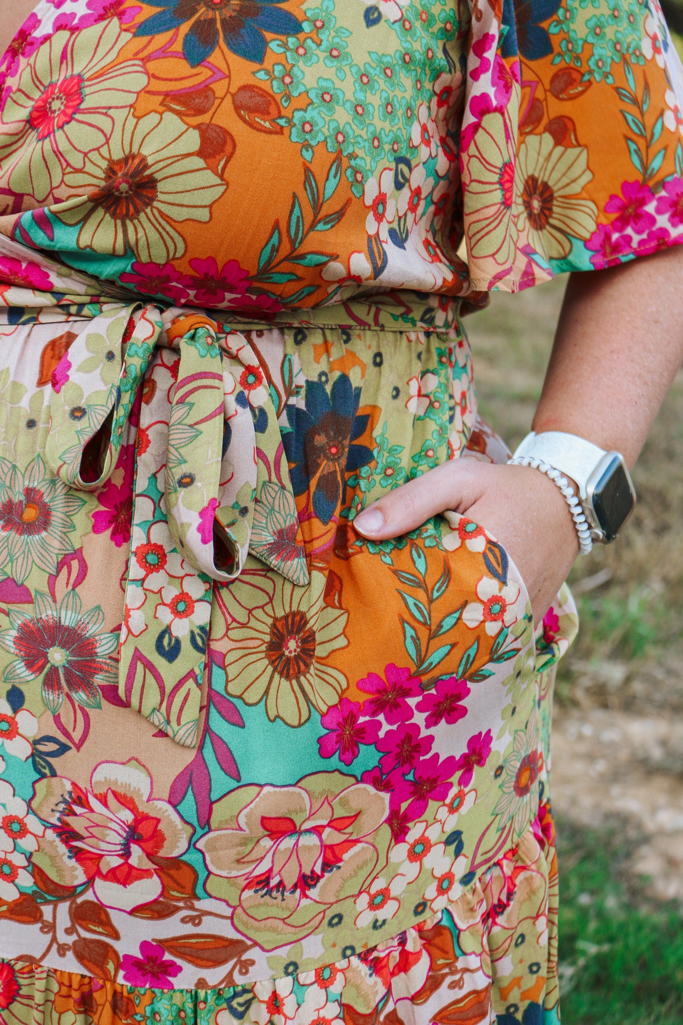 Garden Views Sage Floral Dress