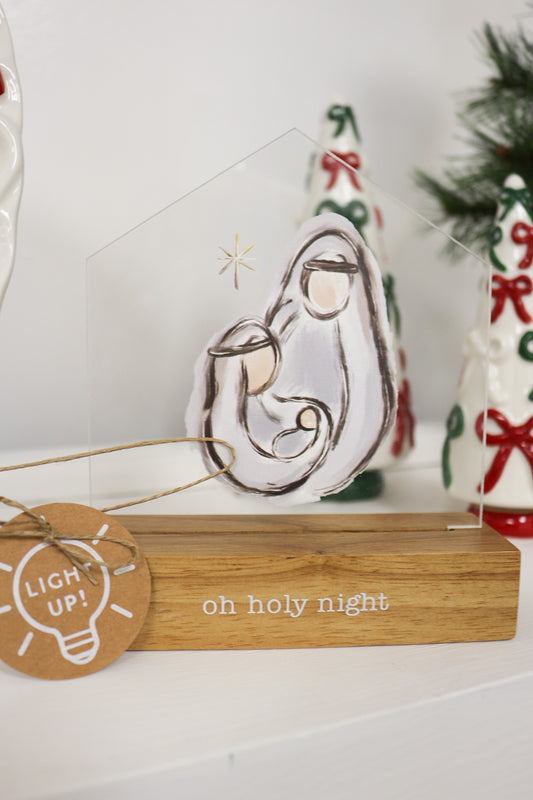 Holy Family Light-Up Plaque