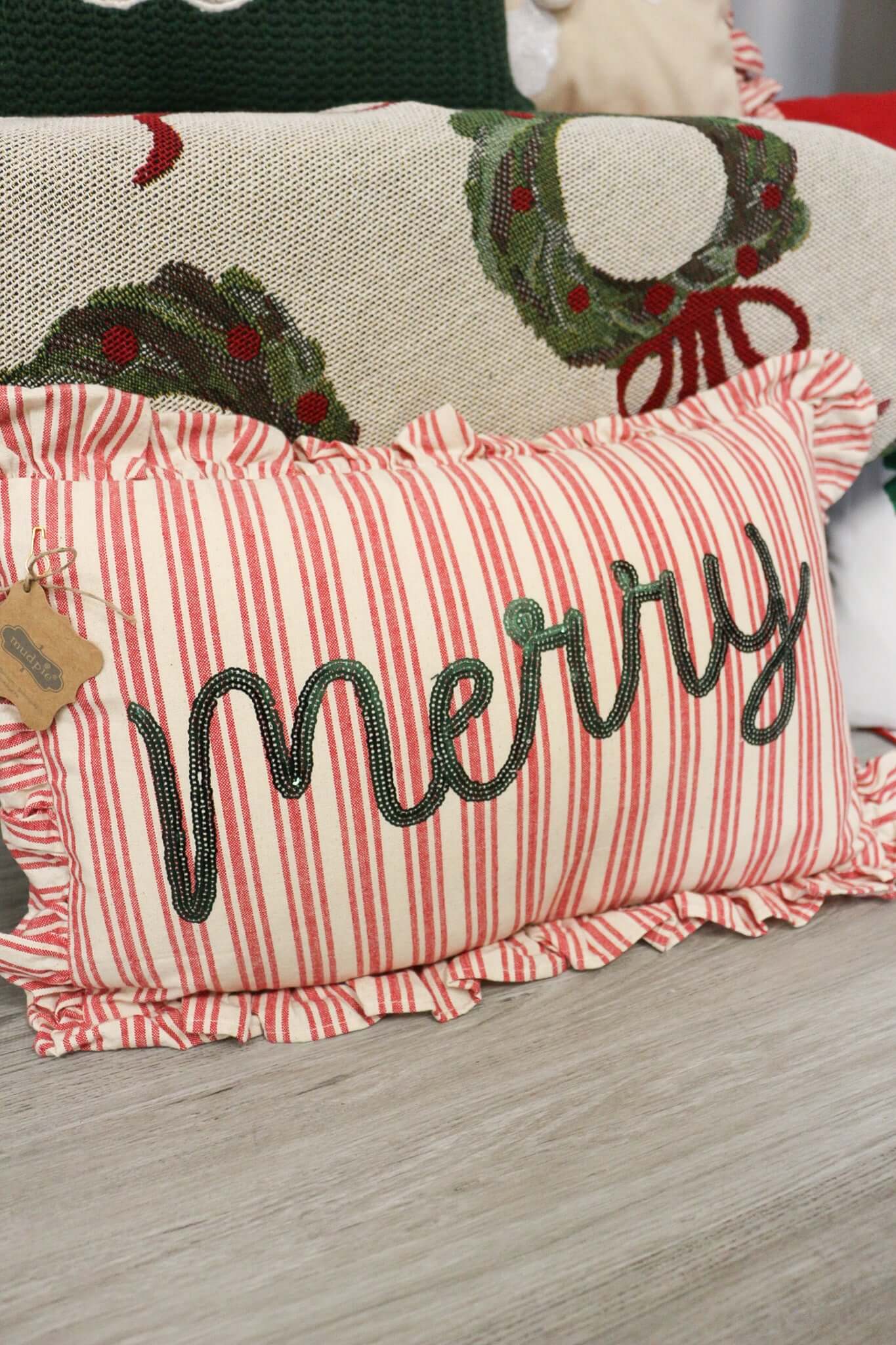 Christmas Sequin Pillow -3 Colors
