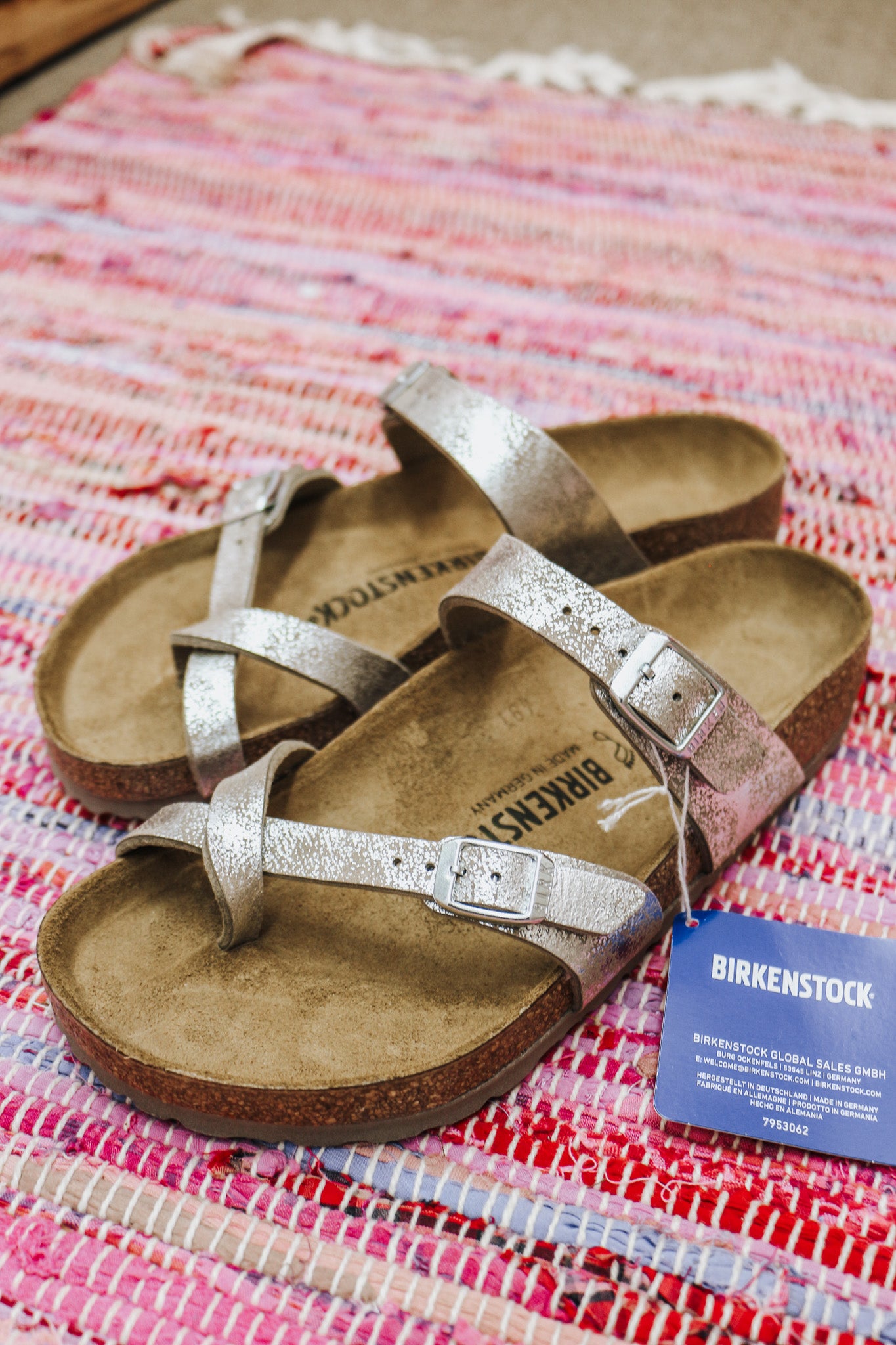 Mayari Washed Metallic Silver Birkenstock Sandal