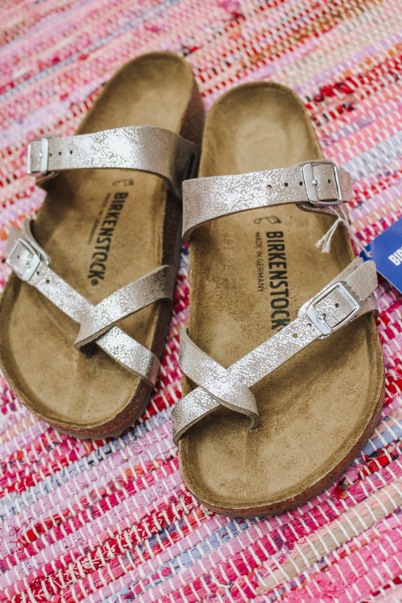 Mayari Washed Metallic Silver Birkenstock Sandal