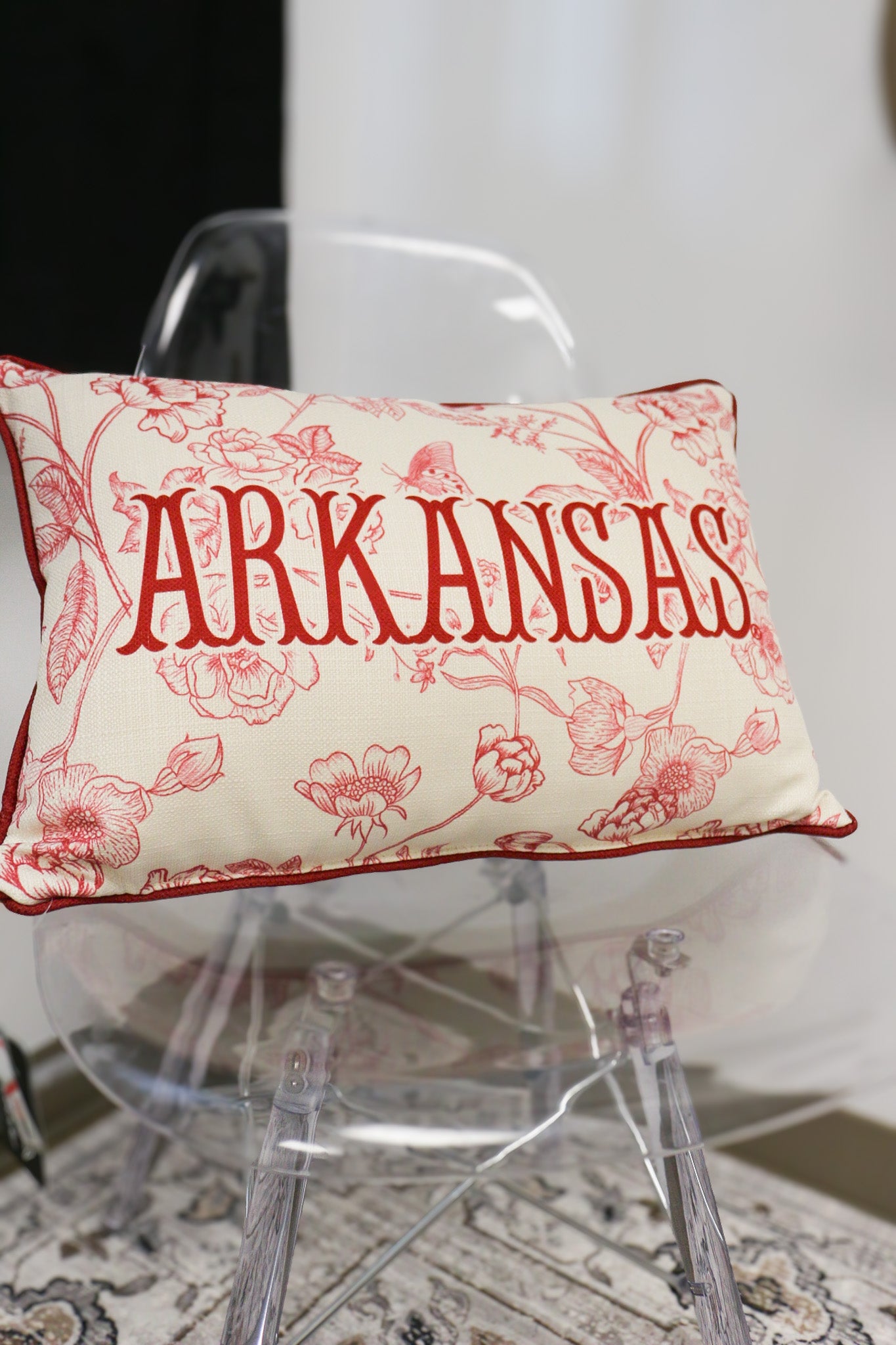 Arkansas Toile Throw Pillow