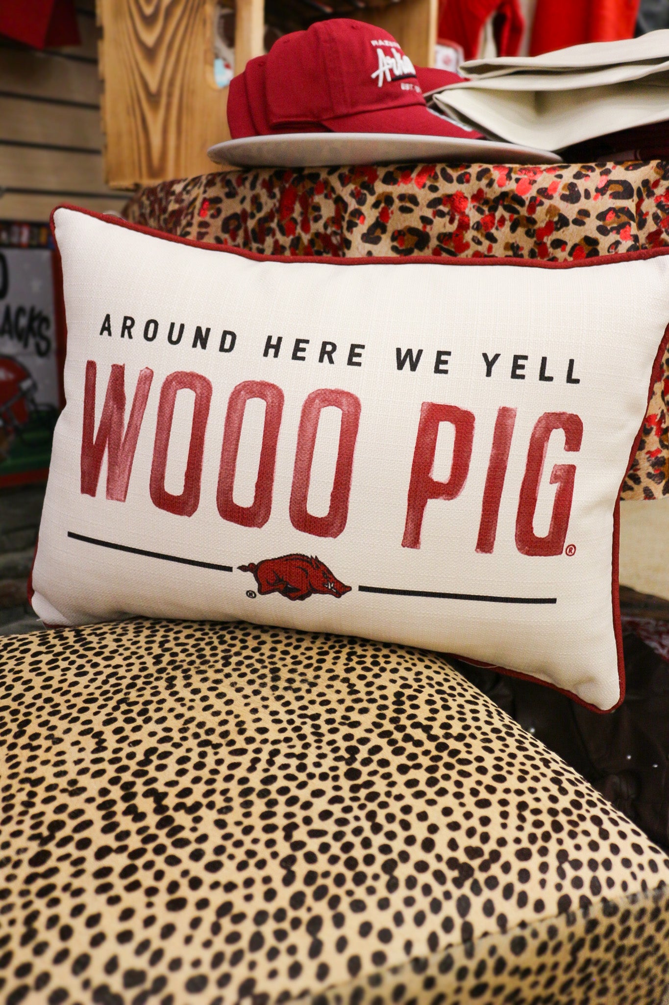 AR Woo Pig Around Here Throw Pillow