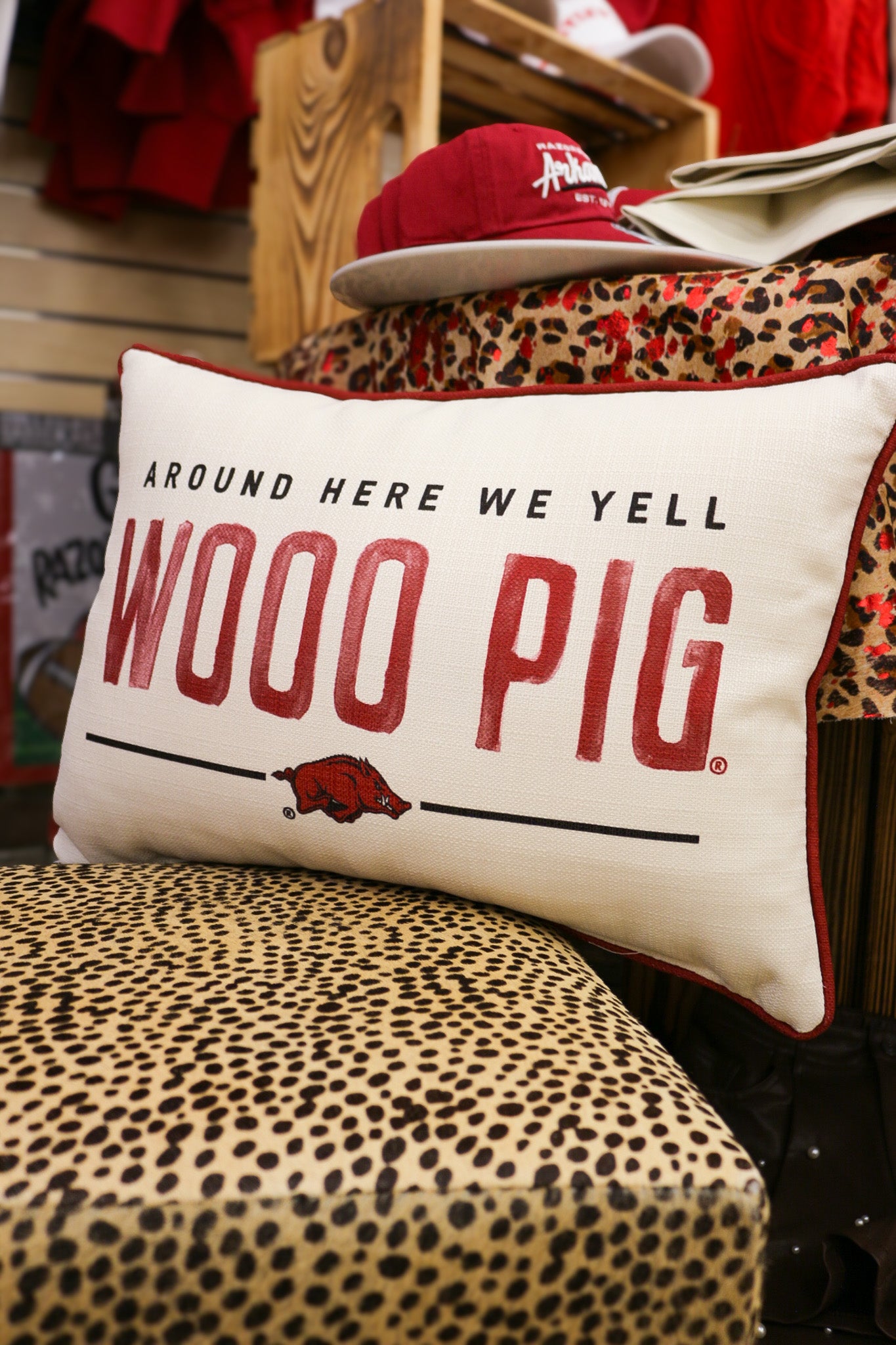 AR Woo Pig Around Here Throw Pillow