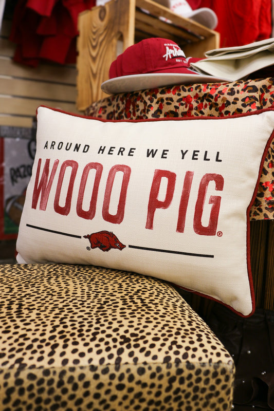 AR Woo Pig Around Here Throw Pillow
