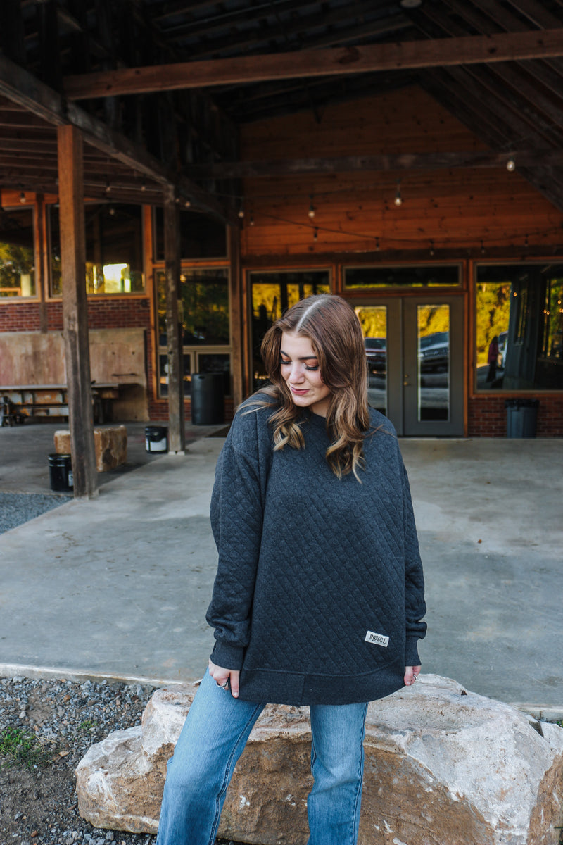 Pasadena Quilted Poncho Black