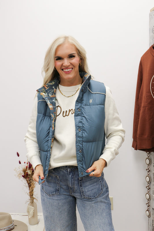 Briar Hooey Navy Reversible Puffer Vest