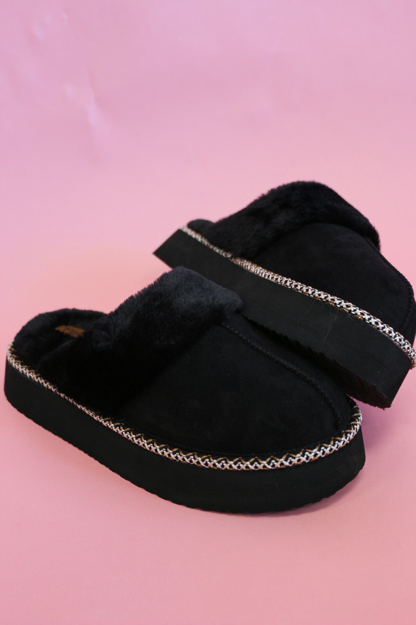 Delaney Two Fuzzy House Shoes -2 Colors