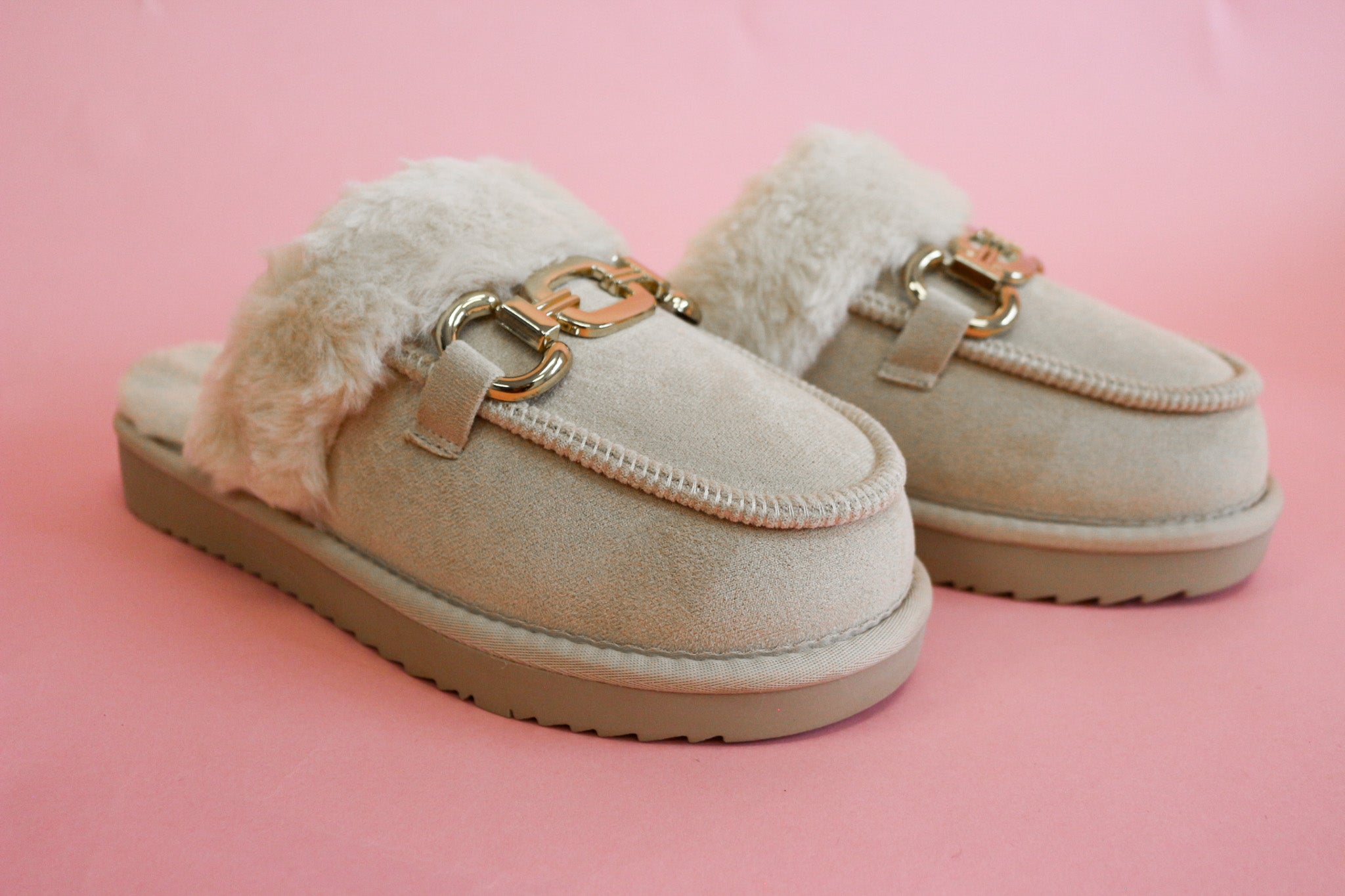 Davos Fuzzy Buckle House Shoes