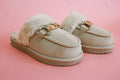 Davos Fuzzy Buckle House Shoes