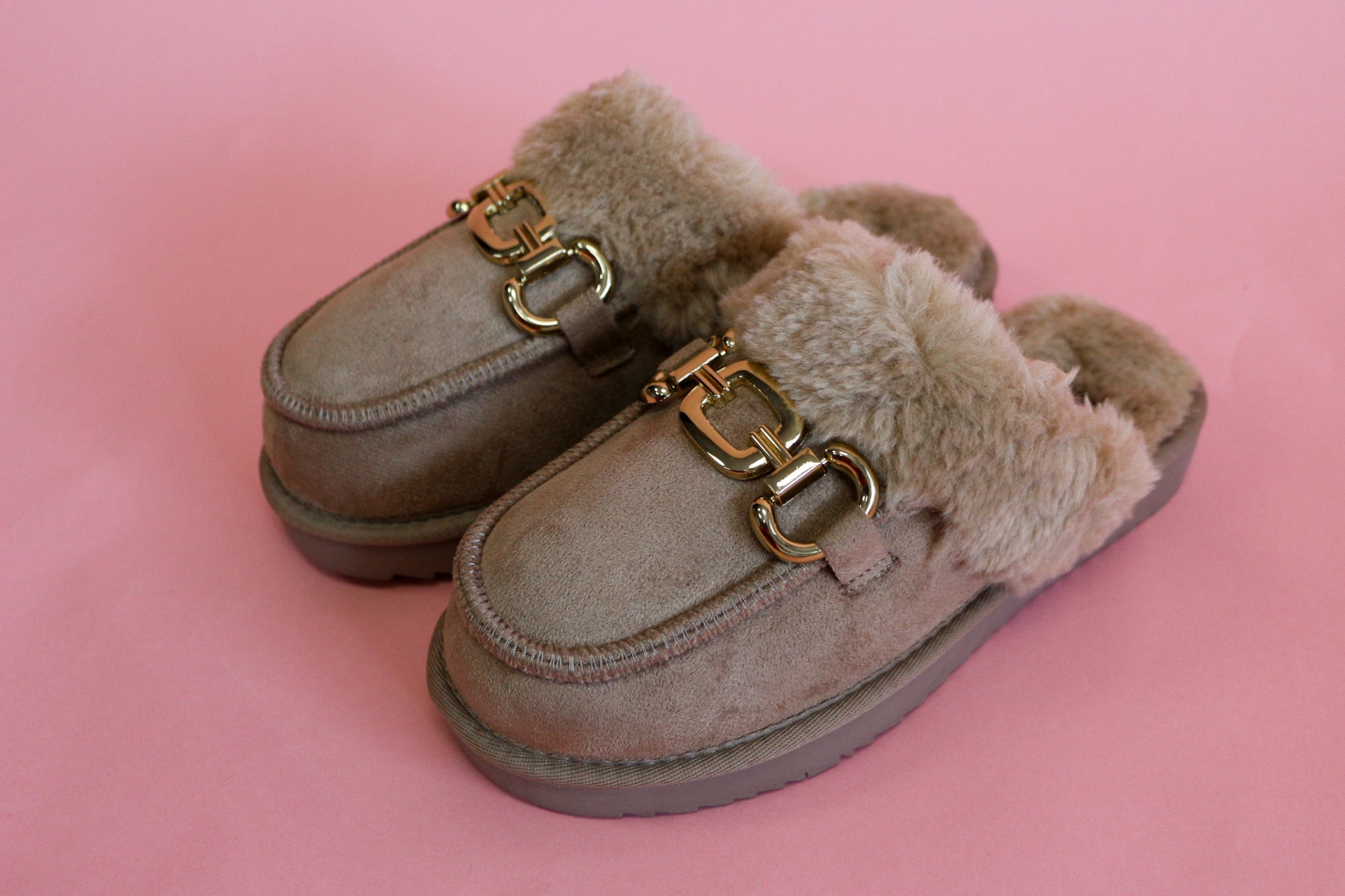 Davos Fuzzy Buckle House Shoes