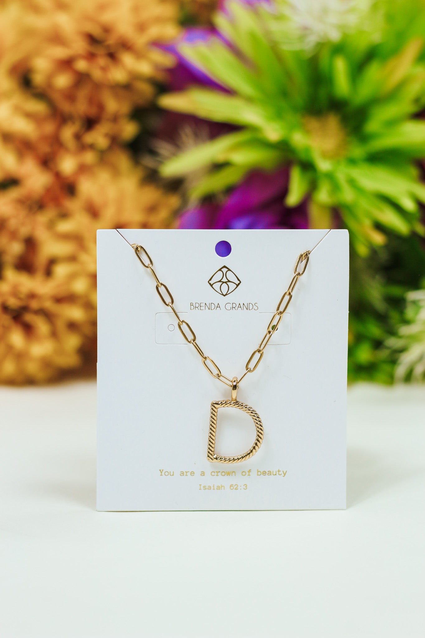 Gold D Initial Necklace