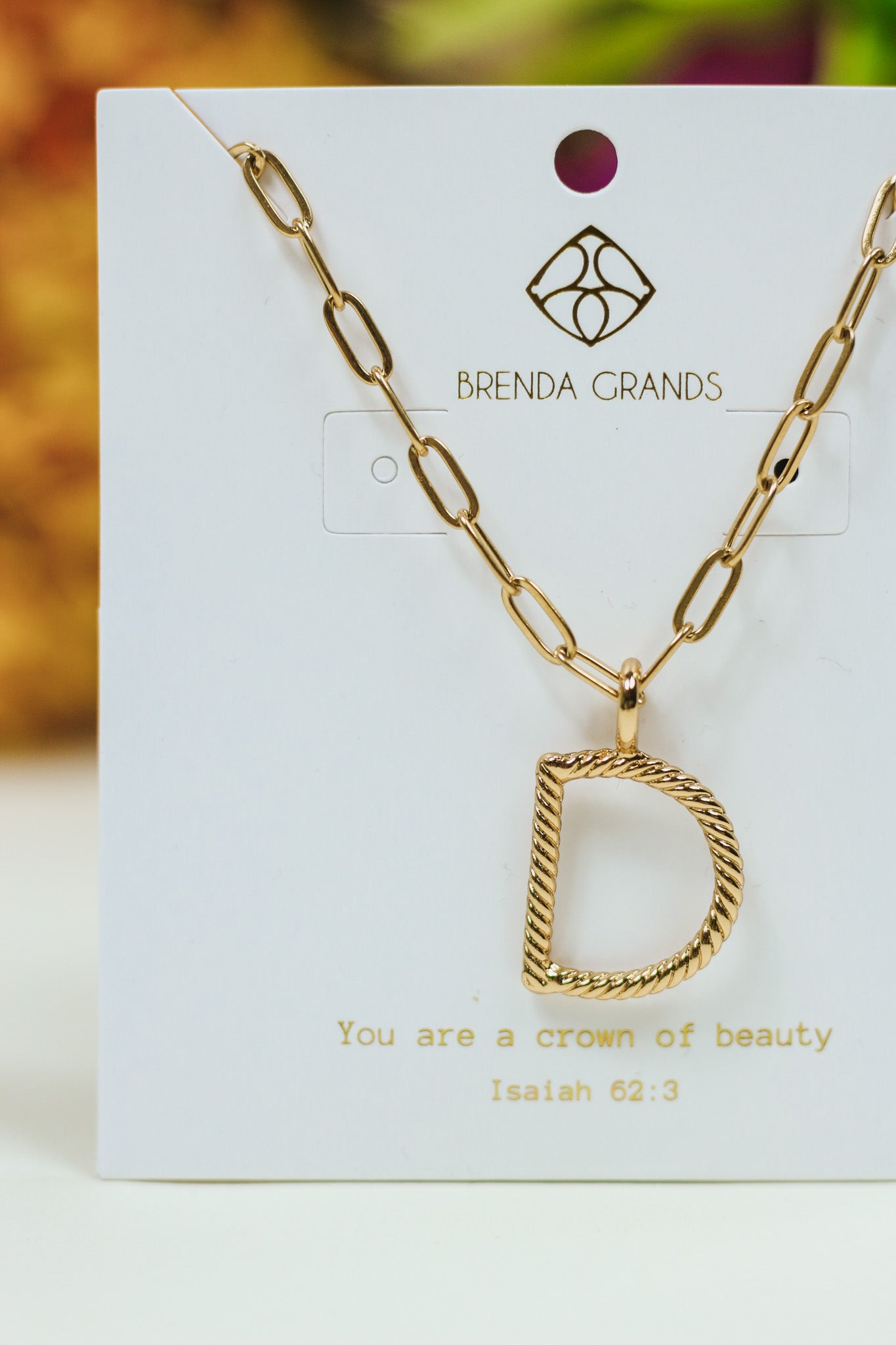 Gold D Initial Necklace