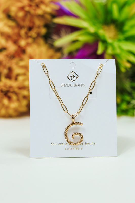 Gold G Initial Necklace