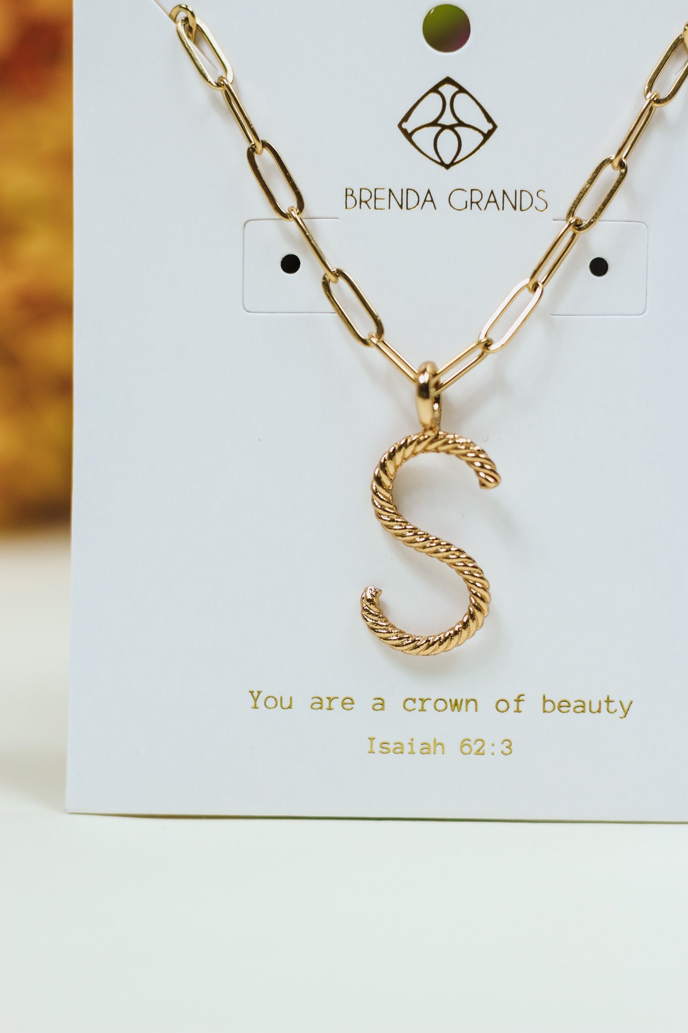 Gold S Initial Necklace