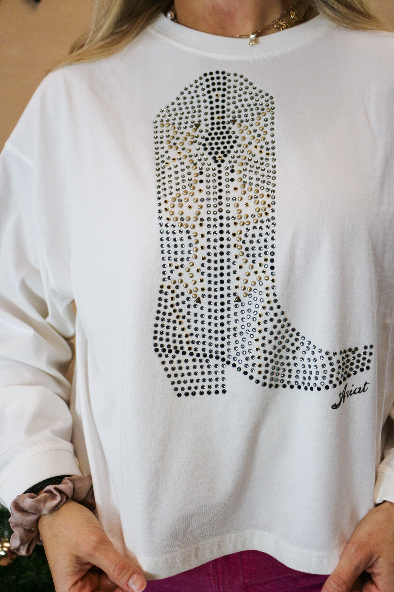 Meant for Walking Rhinestone Boot White Ariat Tee