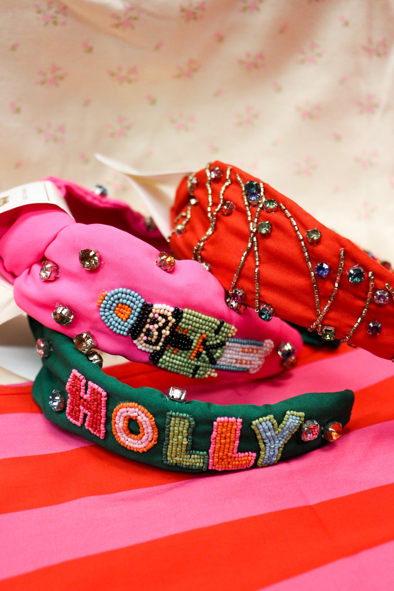 Mud Pie Holiday Beaded Headband - 3 Colors