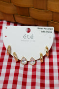 Water Resistant Set of 3 Textured Huggie Hoops